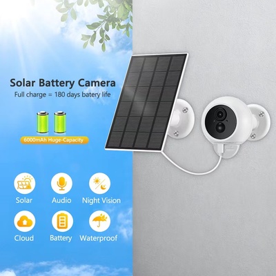 IK-D10 ICSEE Solar Bullet 3MP Wifi Camera with 3W Solar Panel 5000mAh Battery