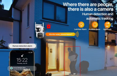 IK-P15 ICSEE 3 Lens 4K 8MP Wifi Security PTZ Camera