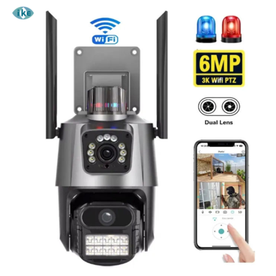 ICSEE P11 Dual Lens WIFI PTZ Camera with Siren Light